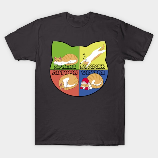 My cat in the four seasons -  The sleeping cat T-Shirt by Amgrize